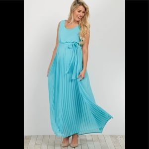 PLEATED CHIFFON MATERNITY DRESS